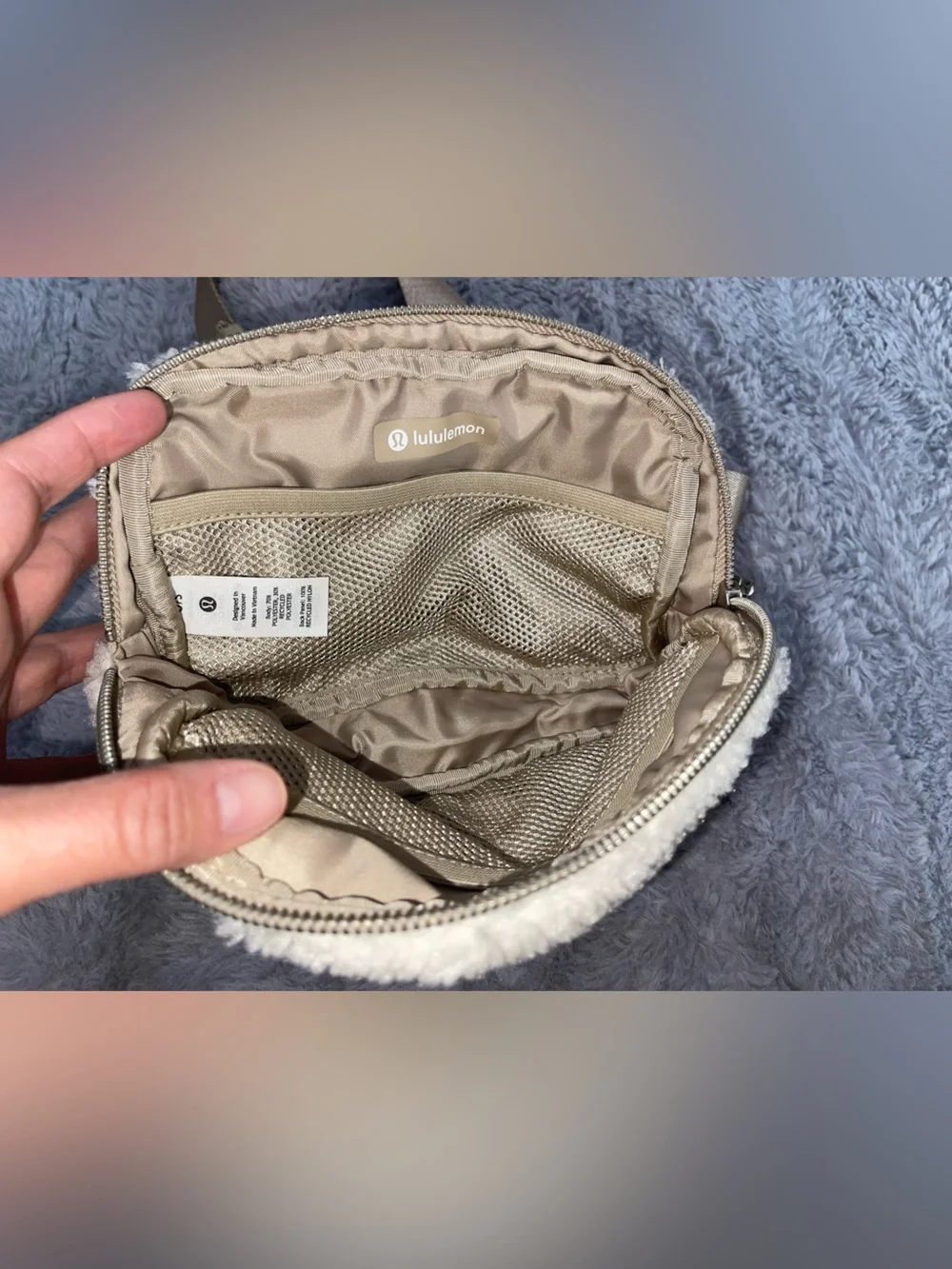 Lululemon White Everywhere Belt Bag Fleece Sherpa